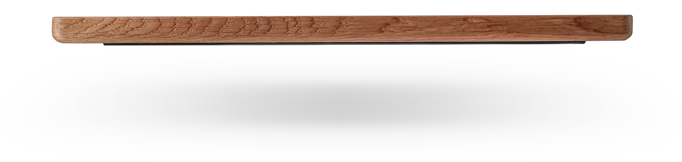 Küchenbrett aus Holz mit Anti-Rutsch-Streifen für sicheren Halt beim Schneiden von Brot, Gemüse und Fleisch.