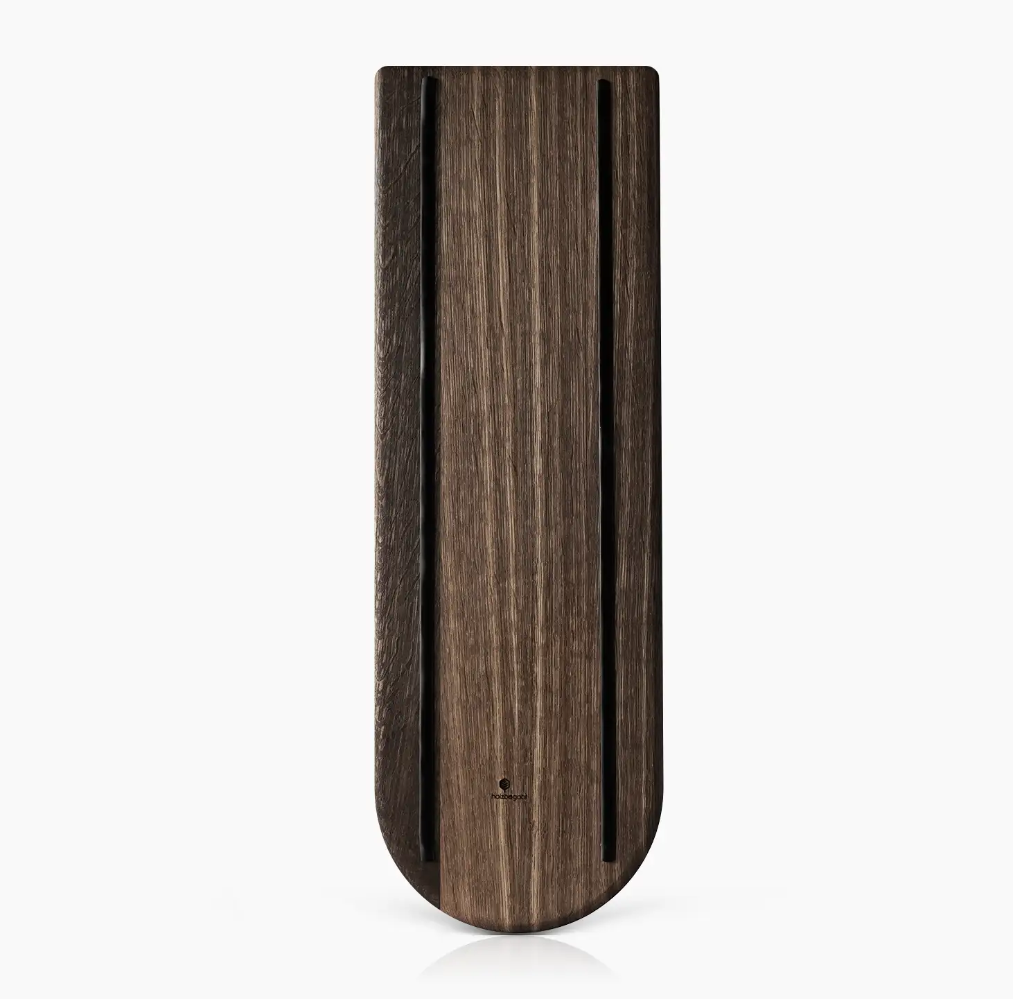 Servierbrett Storch aus geräucherter Eiche mit Antirutsch-Streifen – rutschfest, stabil und ideal zum stilvollen Servieren von Käse, Wurst oder Snacks.