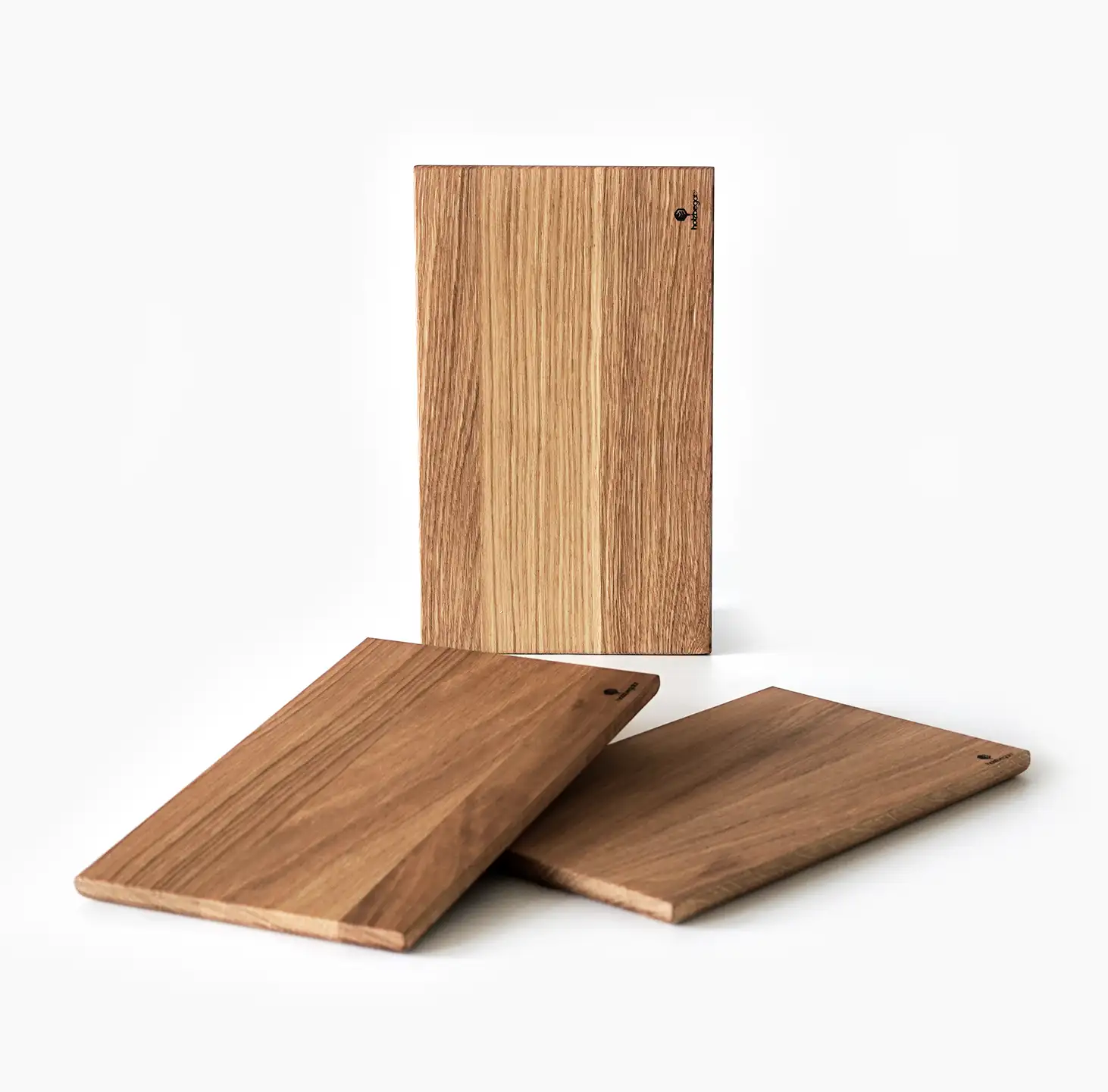 Drei Frühstücksbretter Spatz aus Eiche – handgefertigt, leicht im Gewicht und pflegeleicht von holzbegabt.